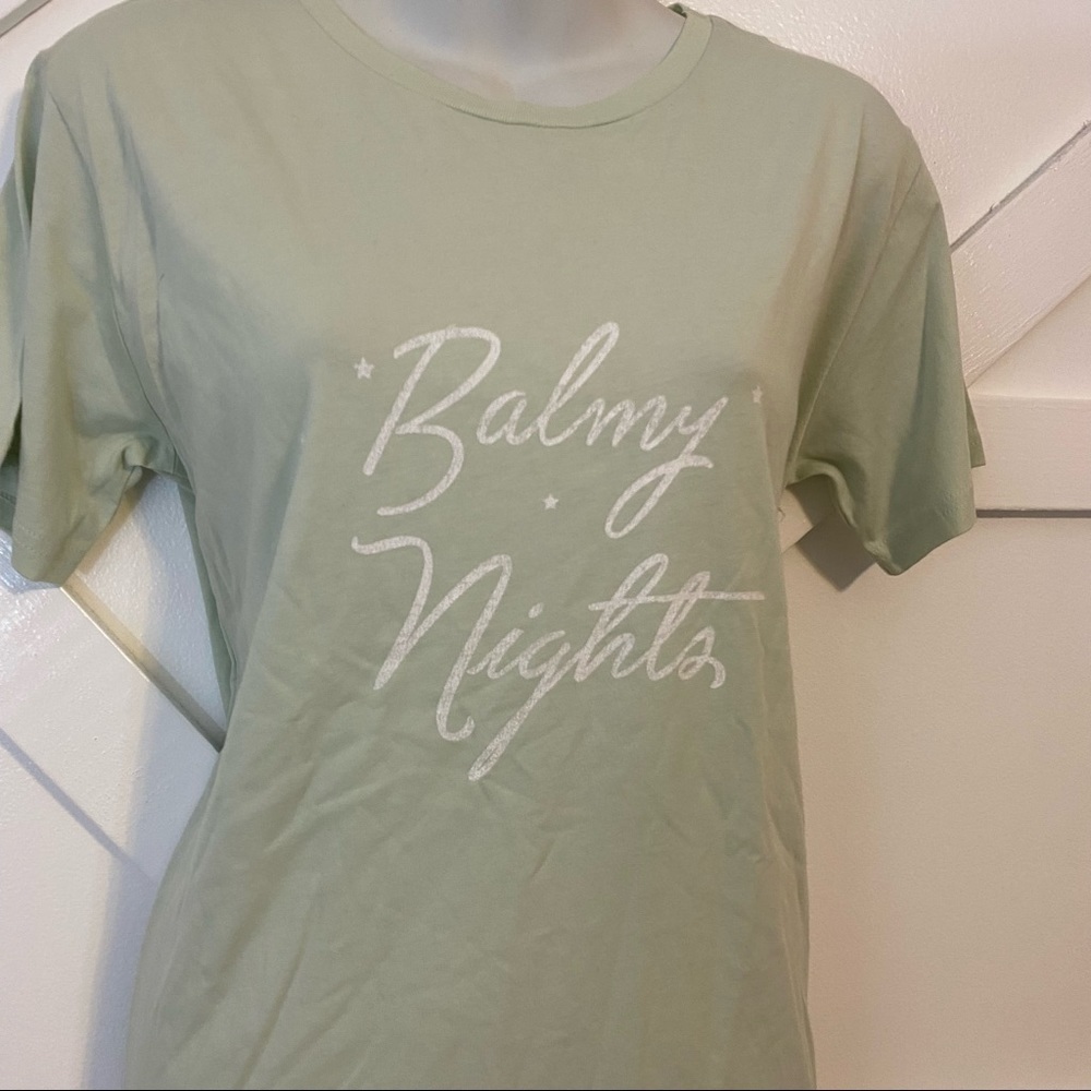 Charlie Holiday Balmy Nights Short Sleeve Graphic T-Shirt Mint Green Sz 4 - Picture 3 of 9